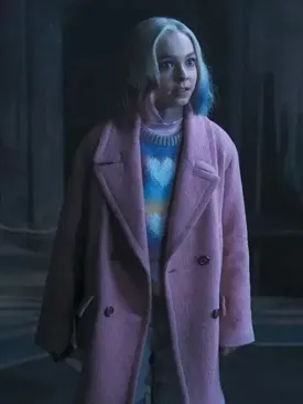 Wednesday Enid Sinclair Pink Coat