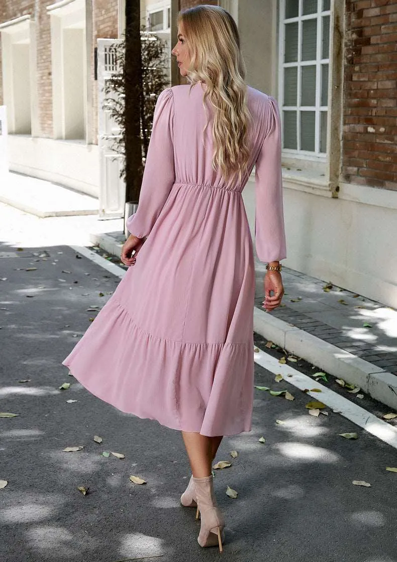 Women's Elegant Long V-neck Dress