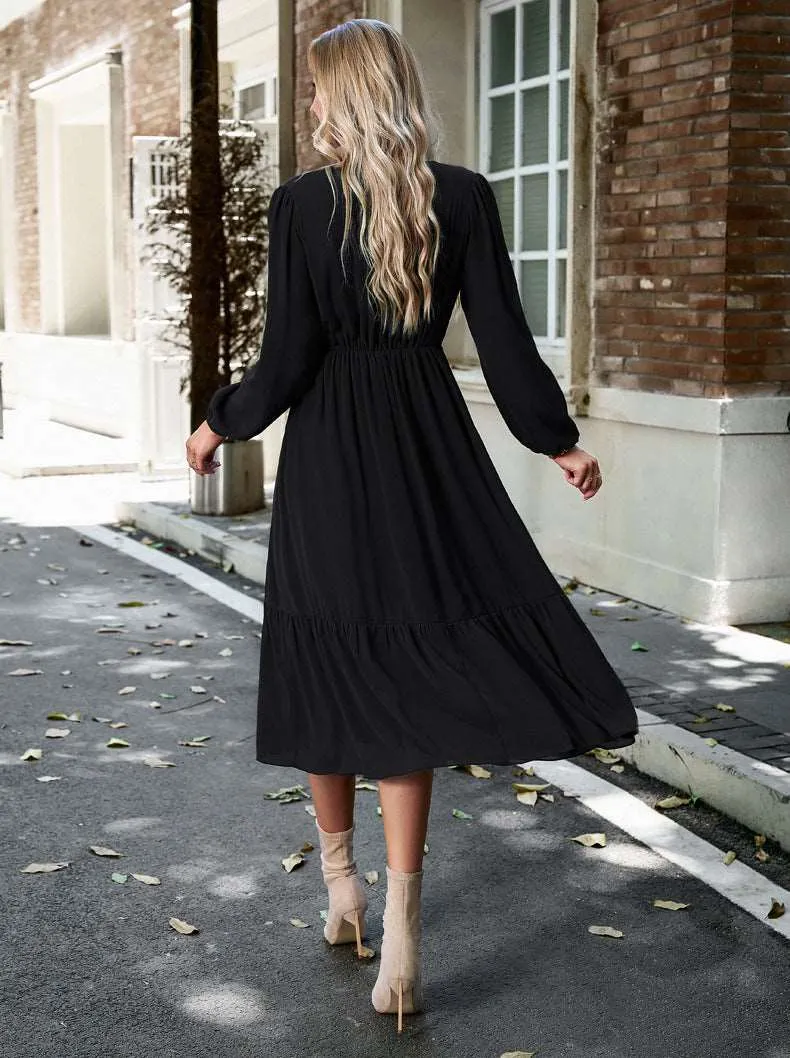 Women's Elegant Long V-neck Dress