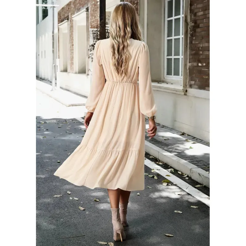 Women's Elegant Long V-neck Dress