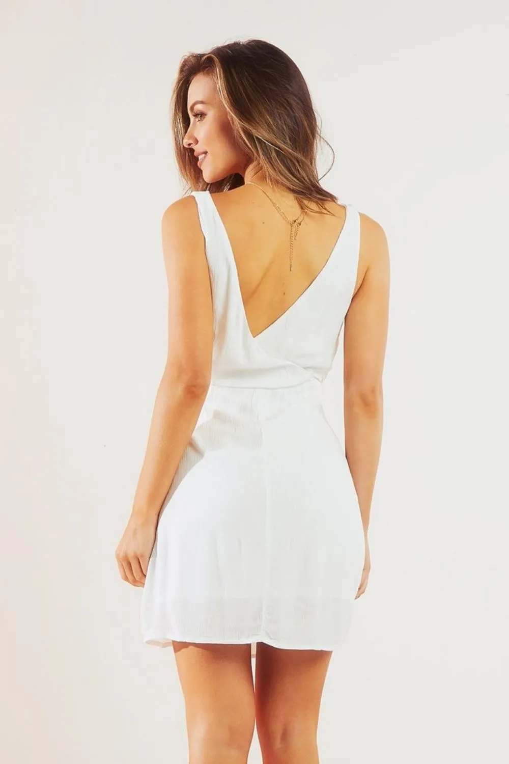 Wrap Mini Dress White